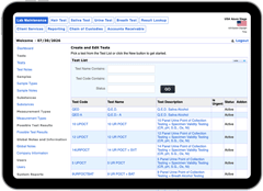 A tablet showing Omega's LIMS application